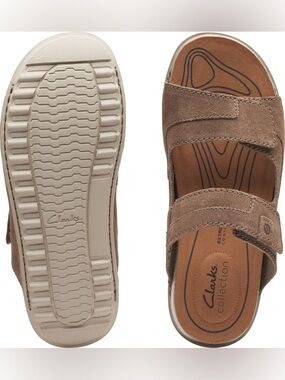 NWOB Clarks Crestview Easy Olive Sandals, Sz 10